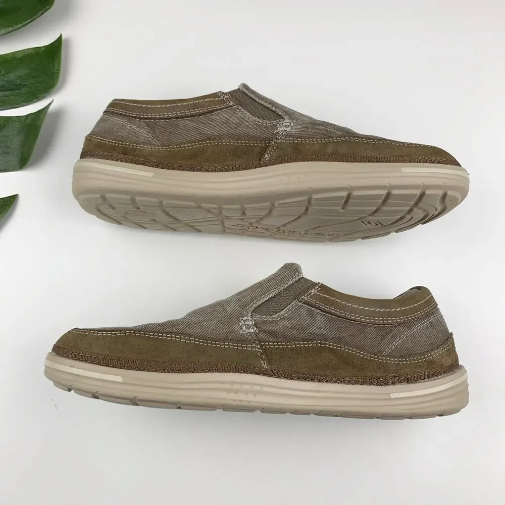 Skechers Landen Steller Loafers Casual Slip On Brown Comfort Shoes Men's 8
